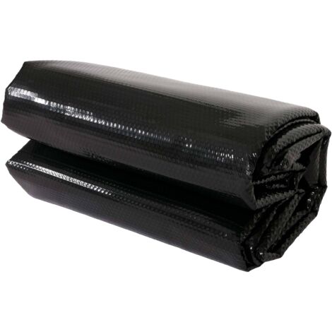 Pool-Abdeckung Abdeckplane Wärmeplane Solarplane Solarabdeckung, Stärke: 400 µm oval 7,31x3,65m schwarz
