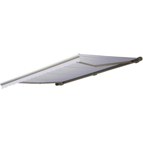 Elektrische Kassetten-Markise HHG-307, Vollkassette Volant 5x3m Acryl Creme