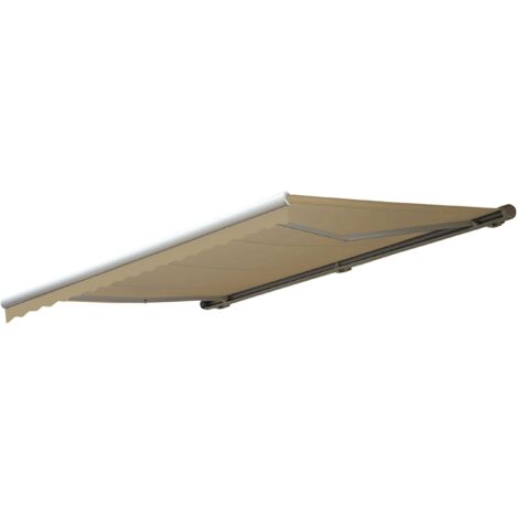 Elektrische Kassetten-Markise HHG-307, Vollkassette Volant 5x3m Polyester Creme