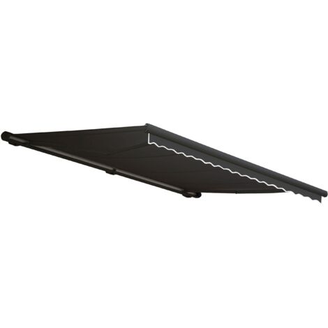 Elektrische Kassetten-Markise HHG-299, Vollkassette Volant 4x3m Polyester Anthrazit, anthrazit