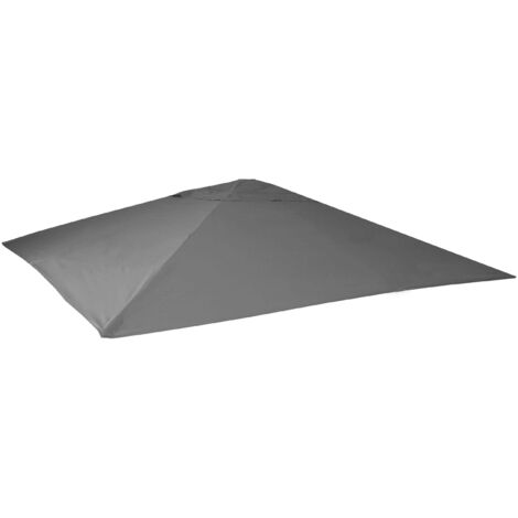Ersatz-Bezug für Gastronomie Sonnenschirm HHG-589, Sonnenschirmbezug Ersatzbezug, 5x5m (Ø7,2m) Polyester anthrazit