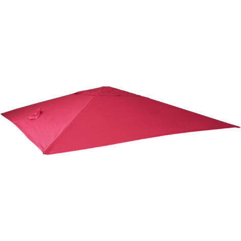 Ersatz-Bezug für Luxus-Ampelschirm HHG-549, Sonnenschirmbezug Ersatzbezug, 3x4m (Ø5m) Polyester bordeaux