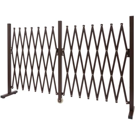 Absperrgitter HHG-976, Zaun Schutzgitter Scherengitter Trenngitter, Alu ausziehbar braun Höhe 103cm, Breite 52-400cm