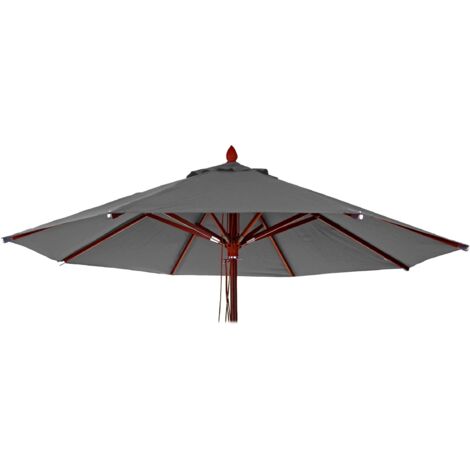Ersatz-Bezug für Gastronomie Holz-Sonnenschirm HHG-656, Sonnenschirmbezug Ersatzbezug, rund Ø3m Polyester anthrazit