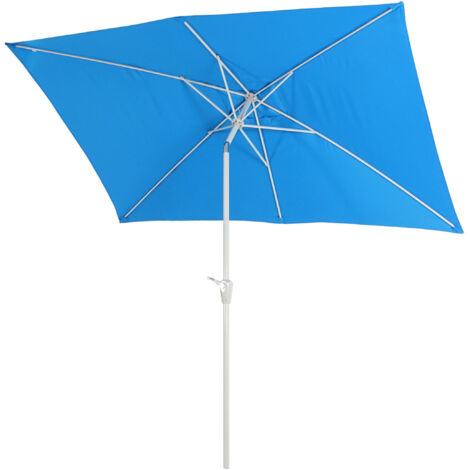 Sonnenschirm Castellammare, Gartenschirm, 2x3m rechteckig neigbar, Polyester/Alu 4,5kg UV-Schutz 50+ blau