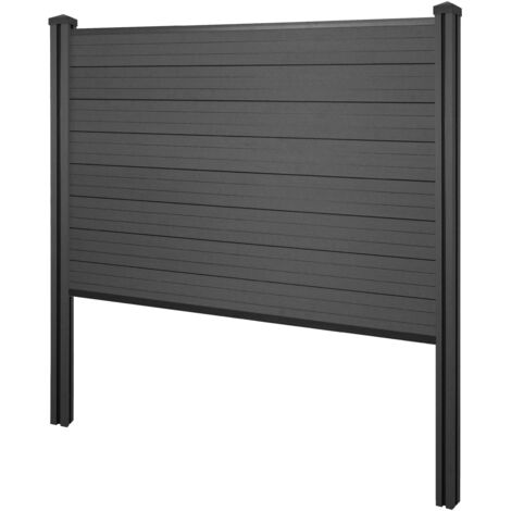 WPC-Sichtschutz Savoie, Zaun Windschutz, WPC-Pfosten zum Einbetonieren Basiselement, 195cm anthrazit