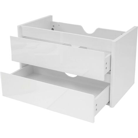 Waschbeckenunterschrank HHG-628, Waschtischunterschrank Waschtisch Badezimmer, hochglanz Soft-Close 50x80cm weiß