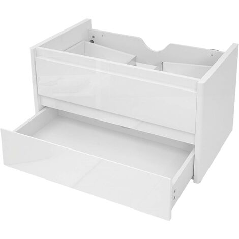 Waschbeckenunterschrank HHG-628, Waschtischunterschrank Waschtisch Badezimmer, hochglanz Soft-Close 50x80cm weiß