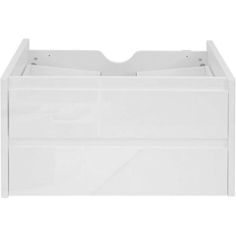 Waschbeckenunterschrank HHG-628, Waschtischunterschrank Waschtisch Badezimmer, hochglanz Soft-Close 50x80cm weiß