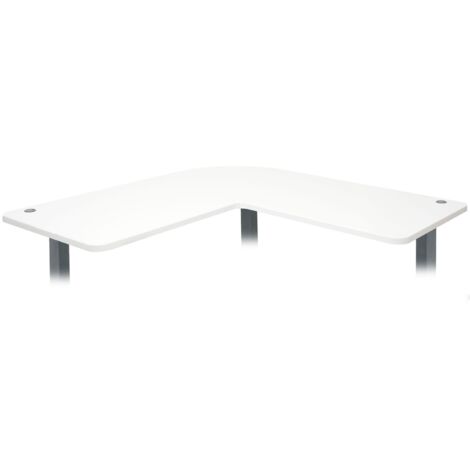 Tischplatte HHG-775 für Eck-Schreibtisch, Schreibtischplatte, 90° MVG-zertifiziert weiß