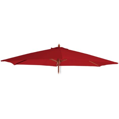 Ersatz-Bezug für Sonnenschirm Lissabon, Sonnenschirmbezug Ersatzbezug, Ø 3m Polyester 6 Streben bordeaux