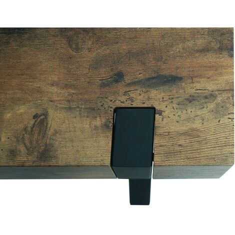 Beistelltisch HHG-742, Kaffeetisch Nachttisch Loungetisch Couchtisch, Metall MDF 50x50x50cm dunkle Wildeiche