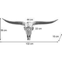 Deko Schadel 132cm Hhg 118 Polyresin Stier Bulle Longhorn Kopf Trophae In Outdoor Naturfarben