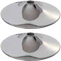 2er-Set Fußplatte Fuß Fußteller für Barhocker Loungesessel, chromoptik Ø 41cm