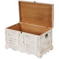 Holztruhe Sitzbank Aufbewahrungstruhe 50x76x45cm, Shabby-Chic Vintage