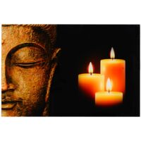 Glasbild T117, Wandbild Poster Motiv, 40x60cm Buddha