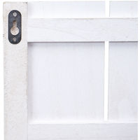 Wandregal HHG-607, Wandpaneel Holzregal Regal, 6 Ebenen 110x50x14cm Massivholz Vintage ~ weiß/dunkelgrau shabby