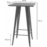 Stehtisch HHG-401 inkl. Holz-Tischplatte, Bistrotisch Bartisch, Metall Industriedesign 107x60x60cm ~ rot