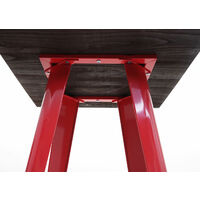 Stehtisch HHG-401 inkl. Holz-Tischplatte, Bistrotisch Bartisch, Metall Industriedesign 107x60x60cm ~ rot