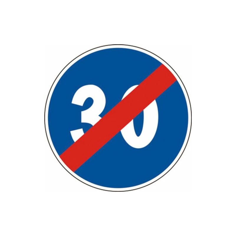 Segnale in lamiera cartello stradale disco d.60 fine del limite minimo di  velocità figura ii 86 art.122 classe 1
