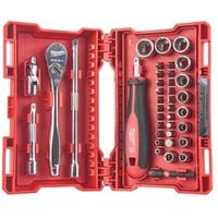 Milwaukee SET CRICCHETTO E BUSSOLE 1/4 - 38 PZ ART. 4932479096 -   Utensileria Roma