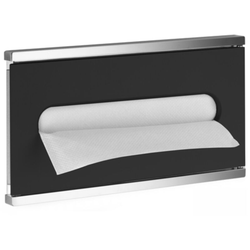 Distributeur De Serviettes En Papier Mural Sans Perçage - Pour Rouleau Z/V, ABS Noir, Hygiénique