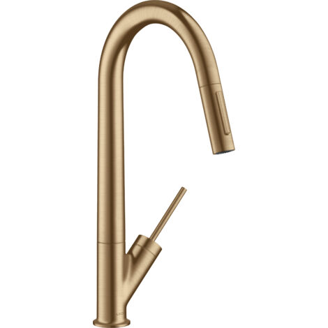 Hansgrohe – Mitigeur monocommande de cuisine – Débit 9,5 l/min – Système céramique à joystick – Compatible chauffe-eau instantané (1/2)