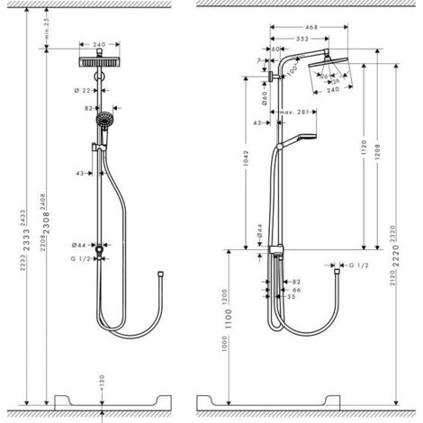 hansgrohe Crometta E Showerpipe 240 1jet EcoSmart Reno, chromé,