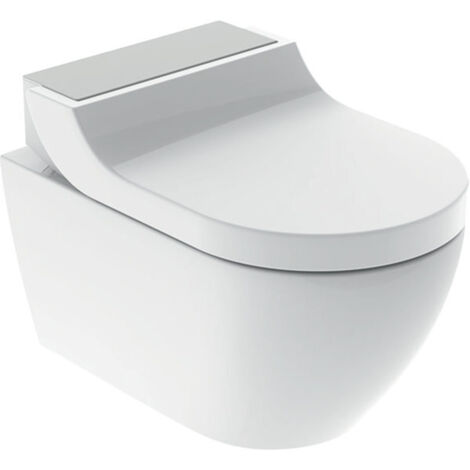 WC suspendu Geberit AquaClean Tuma Comfort – Système encastré avec douchette intégrée – Céramique anti-salissante – Siège chauffant – Réglage température eau