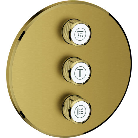 Grohe Grohtherm SmartControl - Mitigeur encastré avec 3 sorties, Cool Sunrise brossé 29122GN0