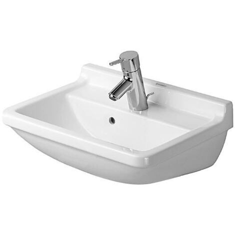 Duravit Starck 3 - Lavabo 650x485 mm, avec 1 trou, avec WonderGliss, blanc alpin 03006500001