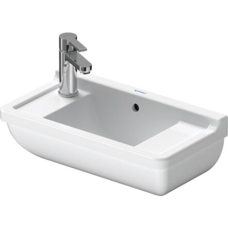 Duravit – Lave-mains mural 500x260 mm – Céramique sanitaire émaillée blanche – Trop-plein et 2 trous prépercés – 751500000