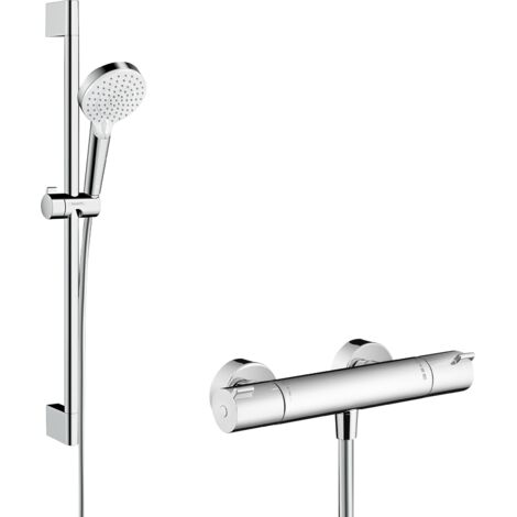 hansgrohe Crometta Combi douche Vario avec barre 65 cm / Ecostat 1001 CL Blanc/Chromé (1/10)