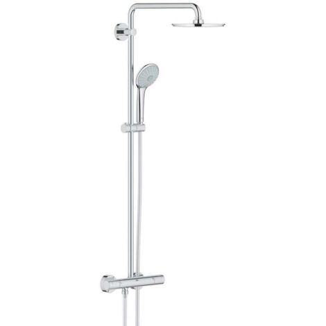 Colonne de douche thermostatique Grohe Euphoria – Pommeau en métal – Douche de pluie Cosmopolitan 210 – Bras orientable 450 mm (1/10)