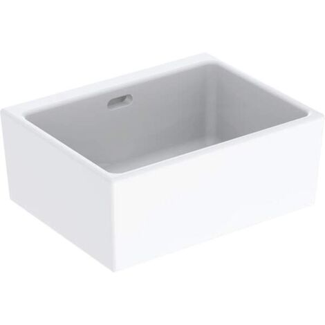 Geberit – Evier satellite 60cm avec trop-plein – Blanc – Bac à laver pour espaces confinés – Vidange incluse sans matériel de fixation (1/2)