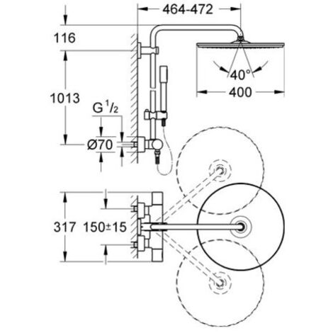 Grohe  Rainshower système de douche 400 avec pomme de douche