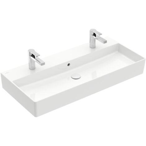 Lavabo mural Villeroy & Boch Memento 2.0 – Vasque suspendue 1000 x 470 mm – TitanCeram – 2 trous pour robinet avec trop-plein (1/7)