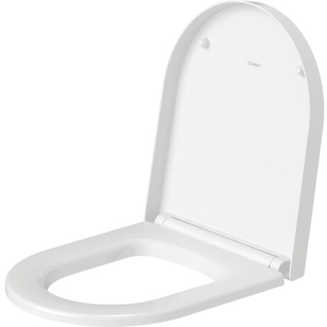Duravit – Siège de WC Compact avec abaissement automatique – Charnières en acier inox – Garniture amovible – Version pour espaces restreints