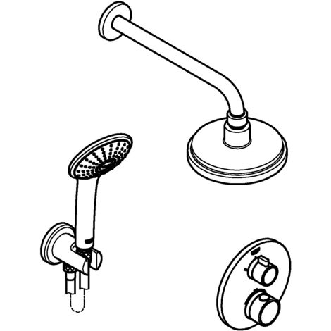 Système de douche encastré Grohe Grohtherm avec Rainshower