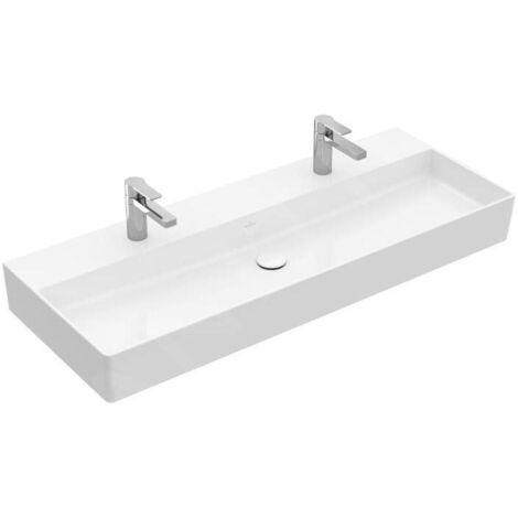 Villeroy & Boch Memento 2.0 lavabo mural, 2 trous pour robinet, (1/4)
