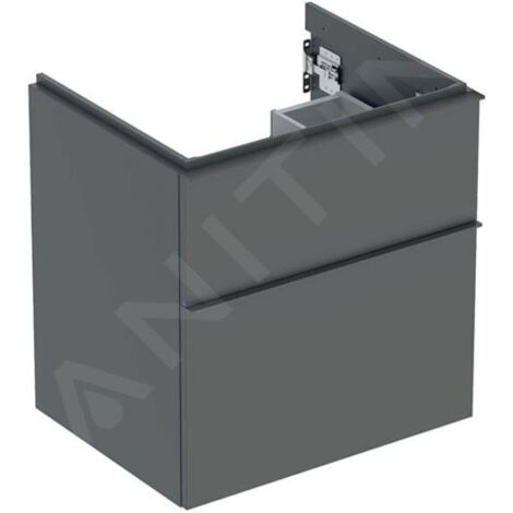 Meuble sous lavabo 60 cm Geberit iCon 2 tiroirs Gris velouté - GEBERIT 502.303.JK.1 (1/2)