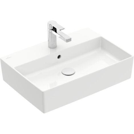 Vasque à poser VILLEROY ET BOCH Memento 2.0 stone white ceramicplus avec trop plein 60 x 42 cm