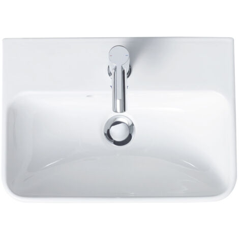 Duravit ME by Starck - Lave-mains 450x320 mm, avec 1 trou et trop-plein, avec WonderGliss, blanc 07194500001 (1/5)