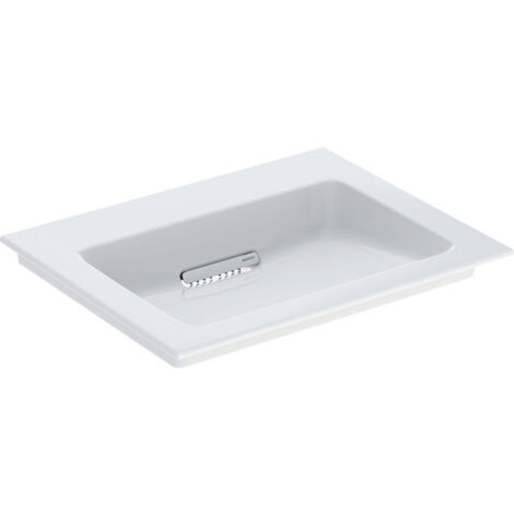 Geberit ONE - Meuble-lavabo 600x480x130 mm, trop-plein caché, sans trou pour robinetterie, sortie horizontale, KeraTect, blanc (1/3)