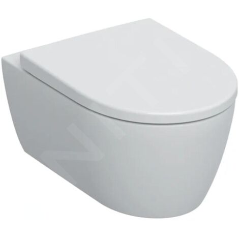 Geberit – Cuvette pour WC suspendu – Chasse d'eau 4,5 l – Céramique sanitaire blanche – Design Rimless pour nettoyage facile