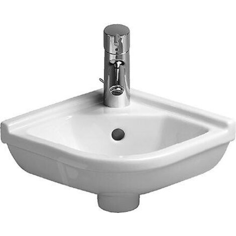 Duravit – Lave-mains d'angle 430x380 mm en céramique sanitaire – Installation murale – 1 trou pour robinetterie – Blanc – 752440000