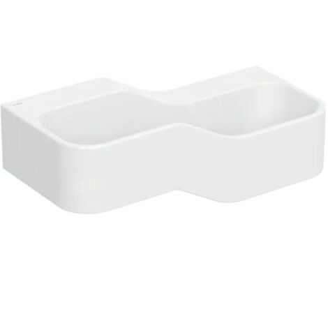 Geberit Bambini - Double-lavabo pour enfants, 90x39 cm, à droite, sans trop-plein, sans trou pour robinetterie, blanc alpin