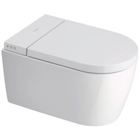 Duravit – Toilettes compactes SensoWash® Starck f Lite – WC suspendu avec abattant chauffant – Douche intégrée – Dimensions 387x575mm – Couleur blanc
