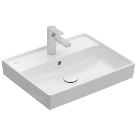 Villeroy & Boch Collaro - Lavabo 60x47 cm, avec trop-plein, trou de robinetterie, CeramicPlus, blanc alpin 4A3360R1