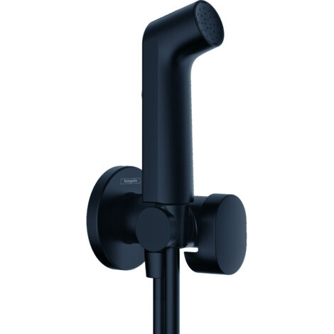 Hansgrohe – Douchette à main 1 jet S EcoSmart – Débit 6,2 l/min – Pression min 1 bar – Support intégré – Flexible 1250 mm – Design anguleux